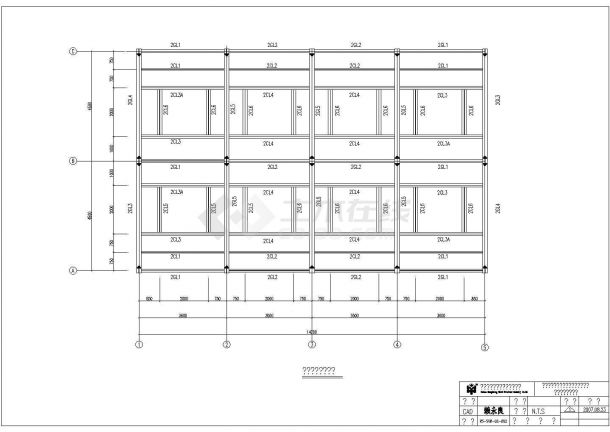 钢结构设计_某地区三层楼钢结构制造CAD图-图二