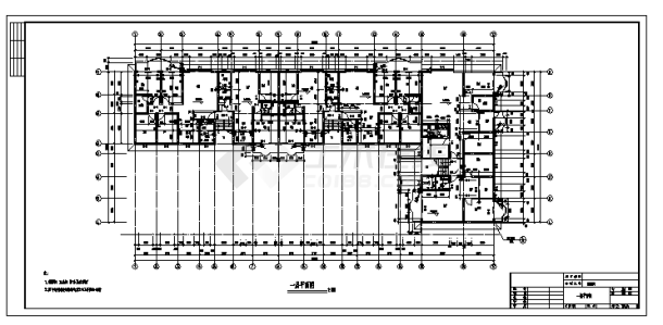 武汉某二层L型公寓建筑施工cad图，共七张-图一