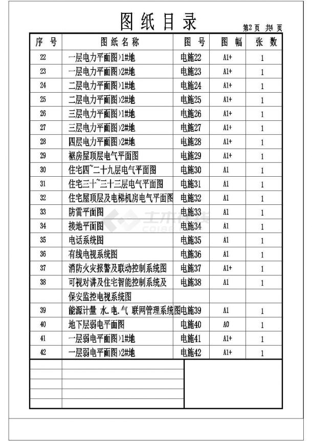 南方高层商住楼电气图1-图二