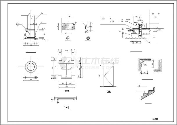 古建筑小品建筑设计CAD施工图-图二