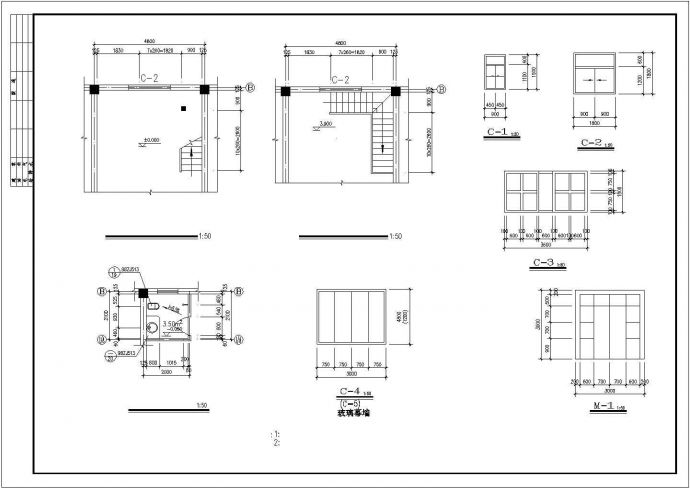 某商场二层商铺建筑CAD设计图_图1