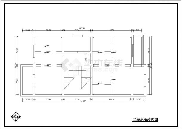 某四层住宅楼室内装修设计cad全套施工图（甲级院设计）-图二