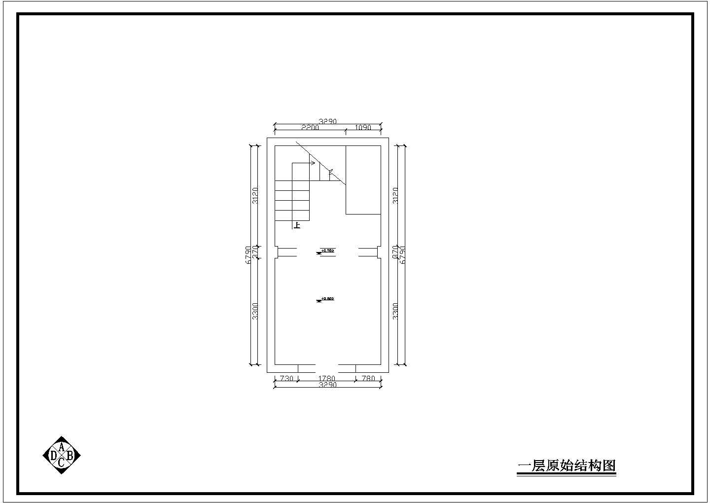 某四层住宅楼室内装修设计cad全套施工图（甲级院设计）