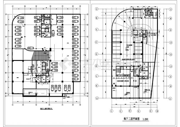 某多层地下室人防设计cad全套建筑施工图（标注详细）-图二