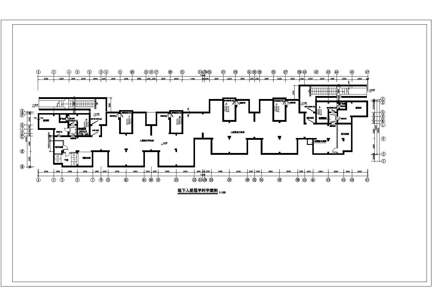 某多层地下室人防设计cad全套建筑施工图（标注详细）