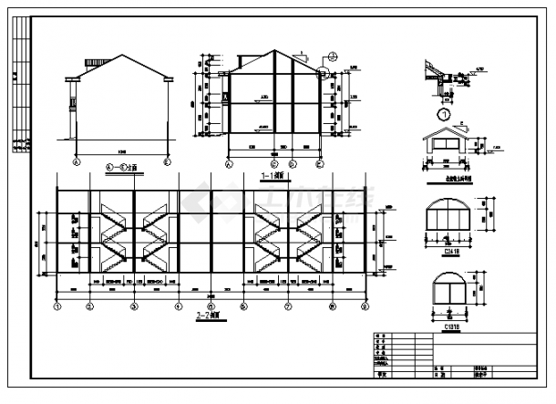 661平方米二层别墅建筑施工cad图(带夹层设计，共五张)-图一
