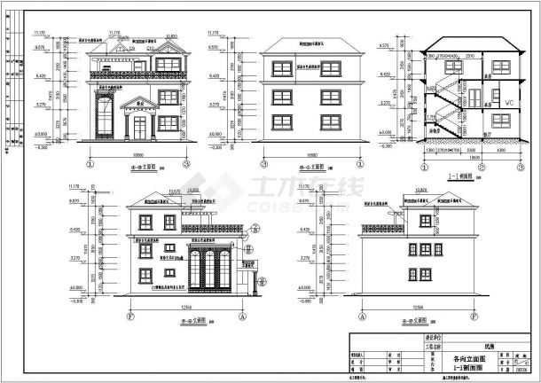 某三层钢筋混凝土框架结构别墅设计cad全套建筑施工图（含设计说明，含结构设计）-图二