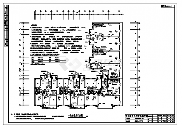 十七层商品房给排水施工cad图(含采暖设计，共二十五张)-图一
