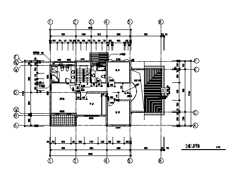 某三层D型别墅建筑施工cad图，共十张_图1