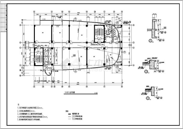 18层L型办公楼建筑施工图，含地下一层-图二