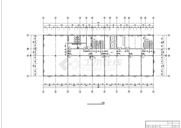 5324平米五层钢框架办公楼建筑施工cad图，共十二张-图二