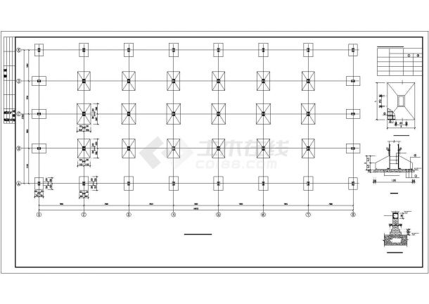 福州市新华路某3层钢框架结构商业楼全套结构设计CAD图纸-图一