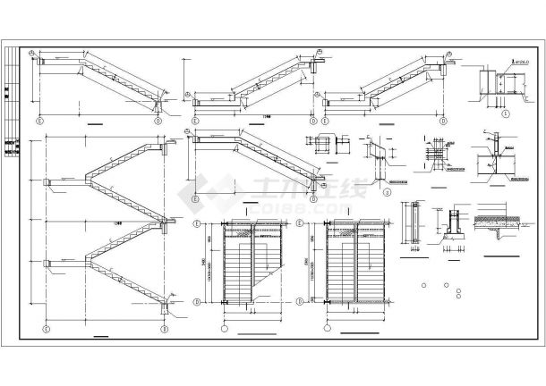福州市新华路某3层钢框架结构商业楼全套结构设计CAD图纸-图二