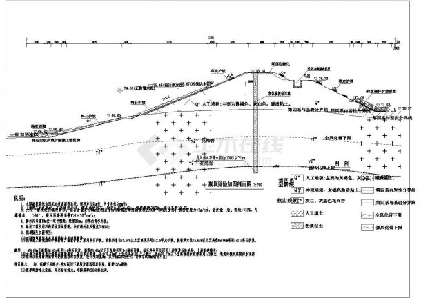 某水库大坝除险加固工程设计cad施工图-图一