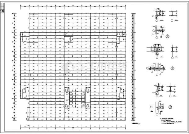 钢结构设计_钢框架钢结构家具城设计CAD图-图二