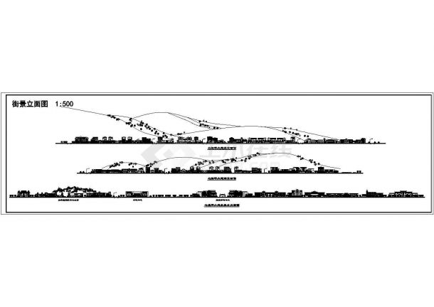 某城市街景立面设计规划CAD图纸-图一