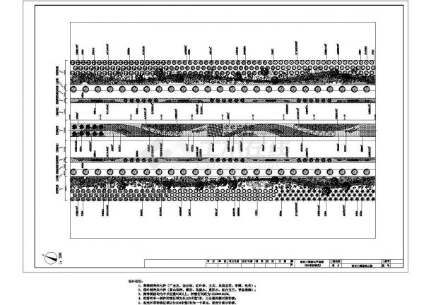 某城市吉安大道绿化平面CAD图纸-图一