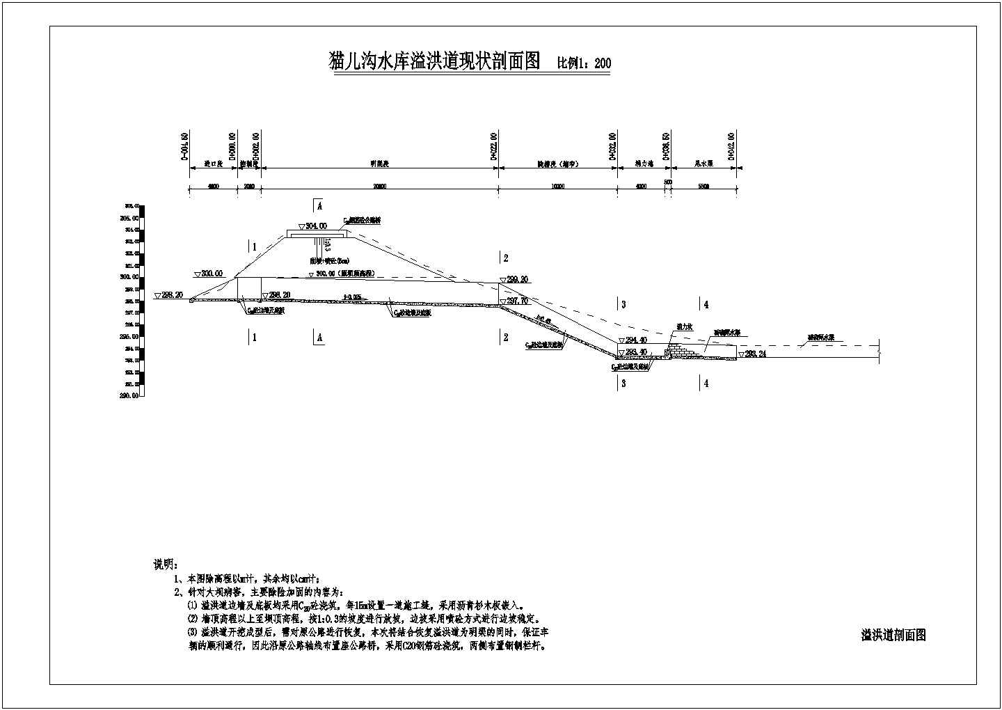 某中型水库除险加固工程设计cad施工图