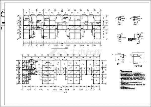 连体别墅结构电气CAD参考图-图一