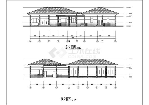 现代风格学校食堂建筑设计施工图-图一