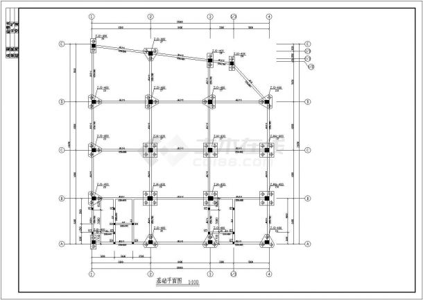 某地区大学钢筋混凝土框架结构公寓楼结构工程设计CAD图（含结构设计总说明）-图一
