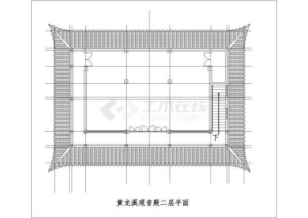 黄龙溪观音店古庙建筑设计CAD施工图纸-图一