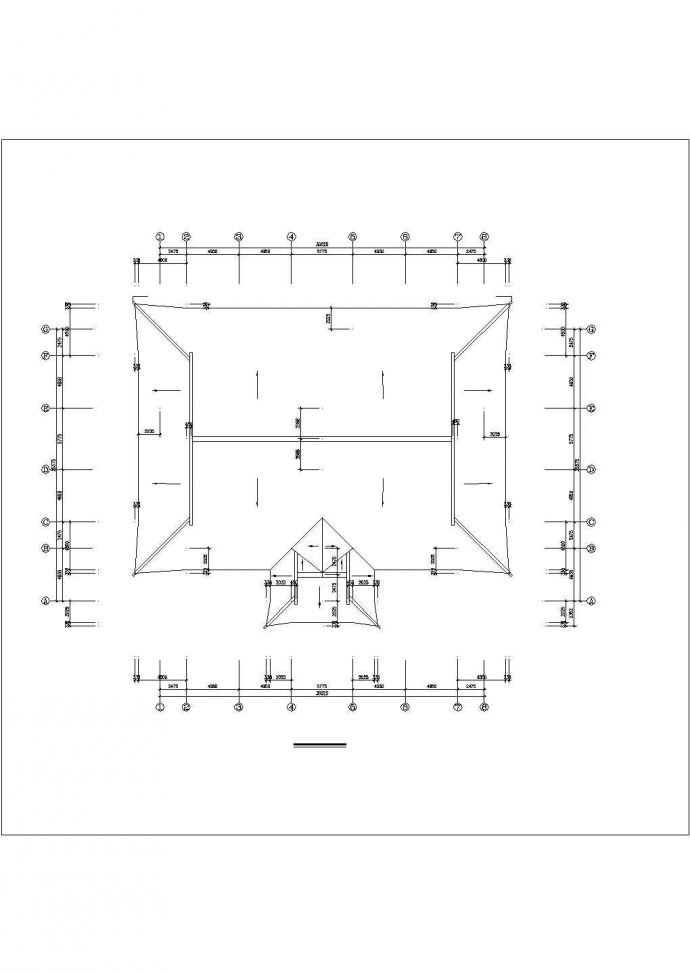 带有栏杆和斗拱的古建筑设计CAD施工图_图1