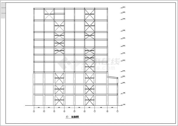 6883.6平米饲料公司钢结构车间结构施工全图-图一