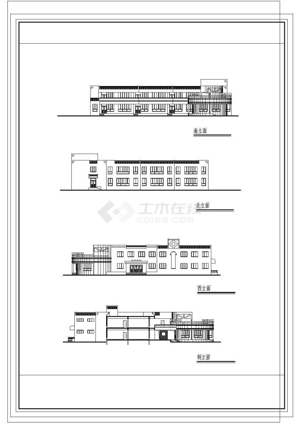 某地方6班幼儿园建筑cad图-图一