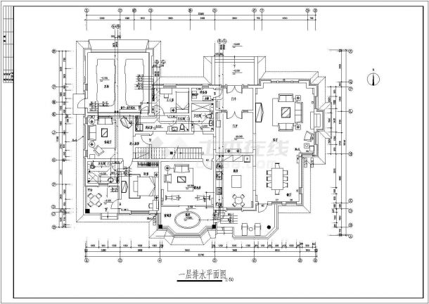 一套非常棒的某地区2层豪华大别墅给排水施工图-图二