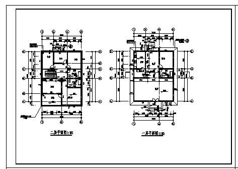 二层研发楼建筑施工cad图，共八张-图一