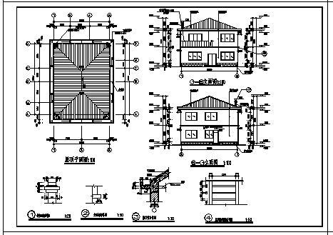二层研发楼建筑施工cad图，共八张-图二