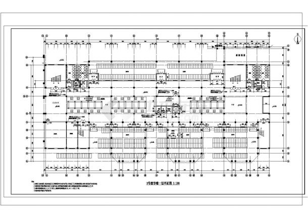某地经典多层教学楼建筑CAD图-图二