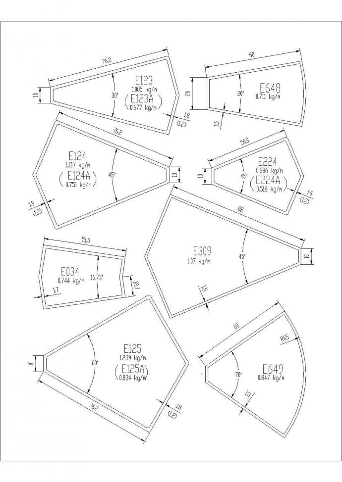 某转角管铝合金型材CAD设计平立面_图1