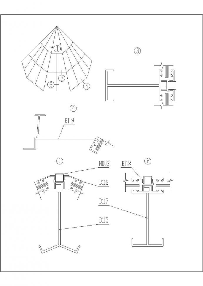某小区光棚CAD构造设计图_图1