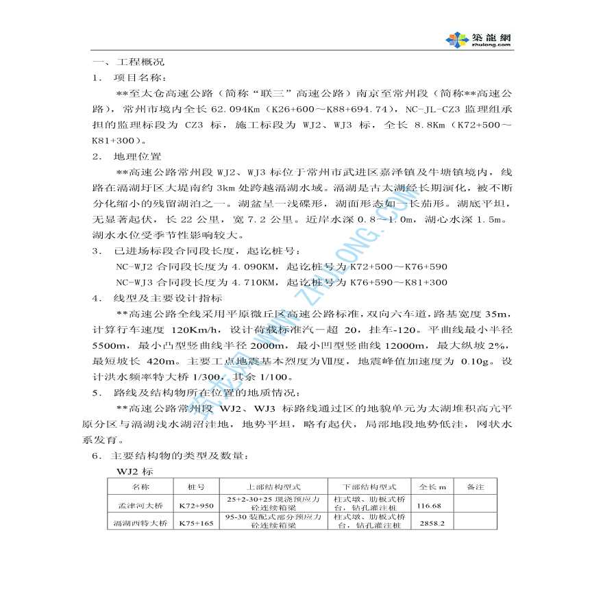 江苏省某高速公路工程项目工程监理月报报告书-图二