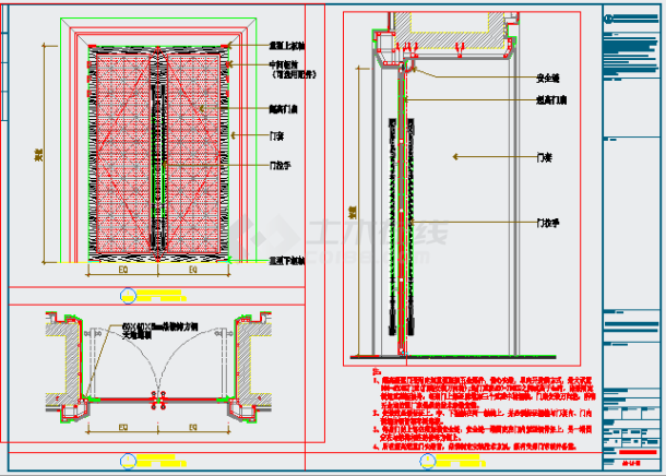 某超高超重门安装CAD设计大样节点-图一
