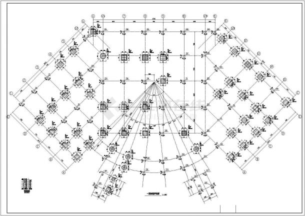 钢结构设计_框架结构学校食堂结构CAD图-图一