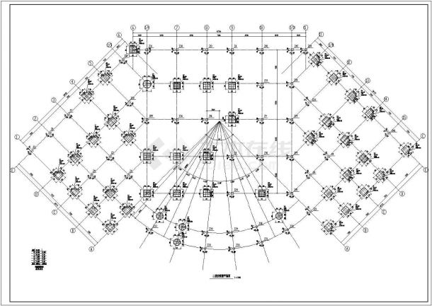 钢结构设计_框架结构学校食堂结构CAD图-图二