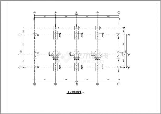 钢结构设计_框架结构商住楼结构施工CAD图-图二