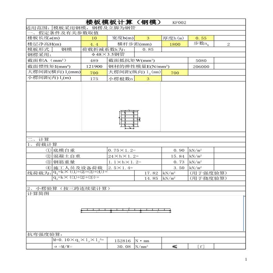 某地区楼板模板计算方案详细文档-图一