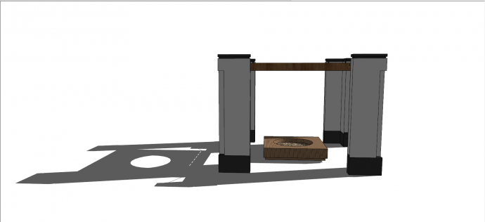 实木材质镂空平顶现代亭su模型_图1