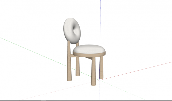 简易圆形软垫休闲椅su模型_图1
