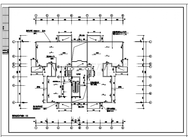 4723平方米某县十一层K型住宅楼建筑施工cad图，共十张-图一