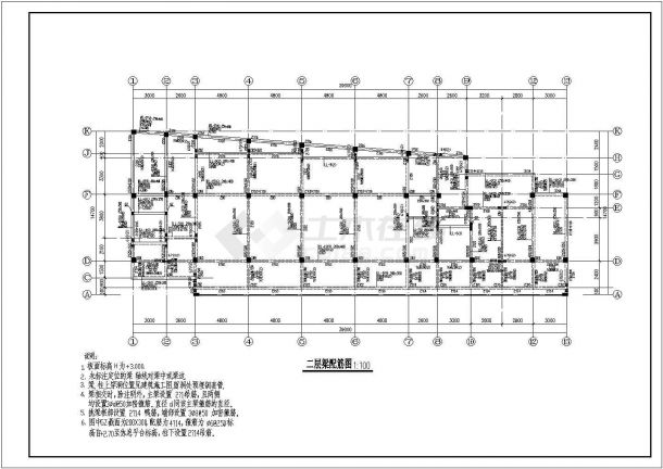 钢结构设计_某4层框架结构幼儿园建筑结构CAD全图-图二