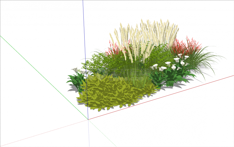 现代风格多种植物草花组合su模型-图二