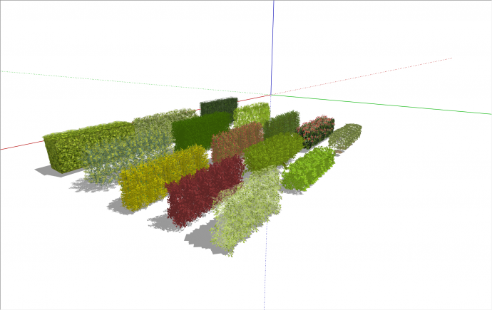 多类型植物篱墙灌木丛绿篱集合su模型_图1