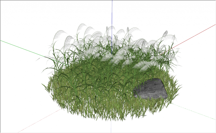现代绿色圆形草皮草坪地被su模型_图1