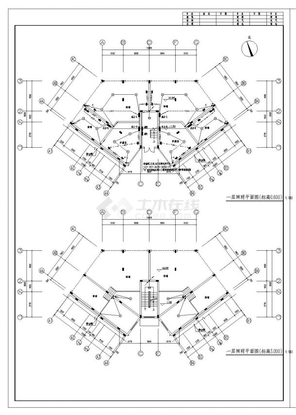 某城市楼房改造工程结构布置CAD详图-图二