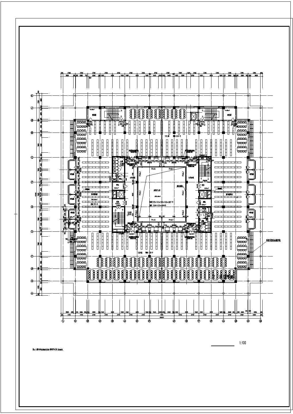 某地区师范学院建筑施工CAD参考图